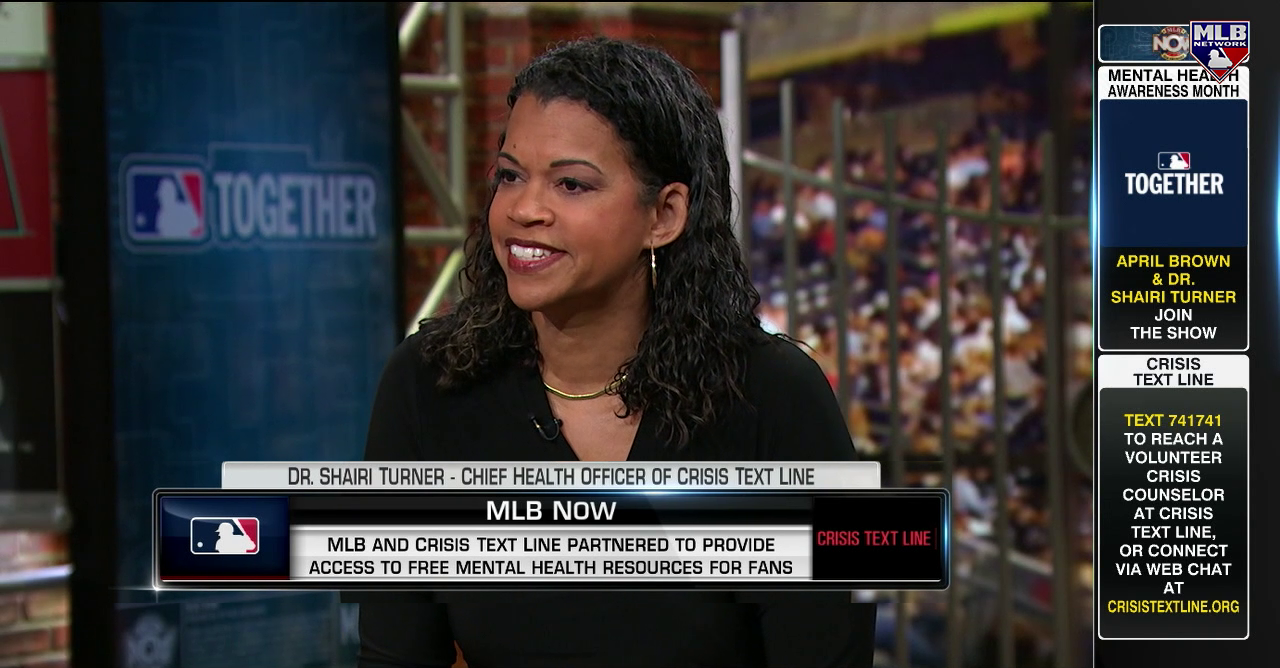 Dr. Shairi Turner smiling during a televised interview on MLB Now